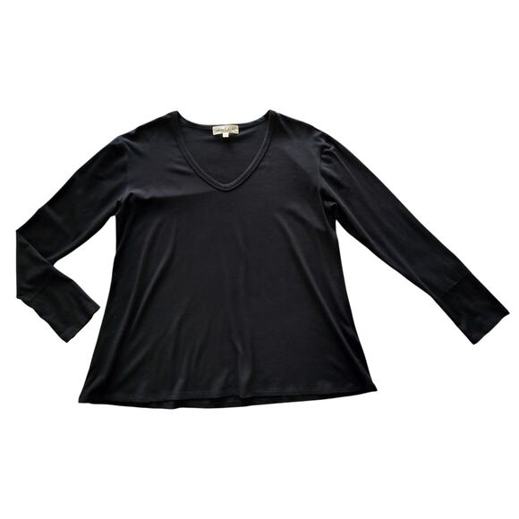 Johnny Was Calmé Women's Black V-Neck Long Sleeve Top Size M - Picture 2 of 10